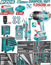 Гайковерт Total THPTCS82882 (с 2-мя АКБ, кейс, набор инструментов)