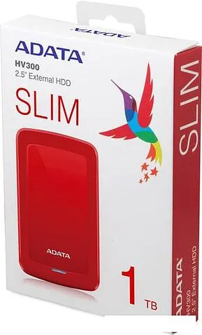 Внешний накопитель ADATA HV300 AHV300-1TU31-CRD 1TB (красный)