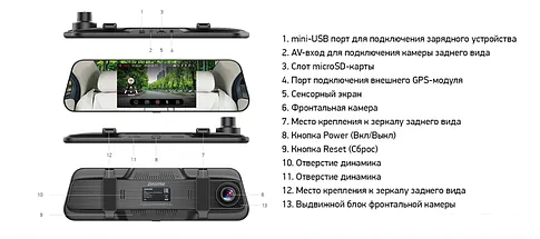 Видеорегистратор-зеркало Digma FreeDrive 505 Mirror Dual