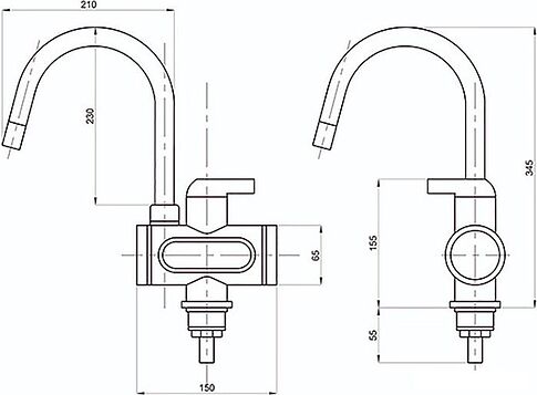 Проточный электрический водонагреватель-кран Mixline WH-003 (золото)