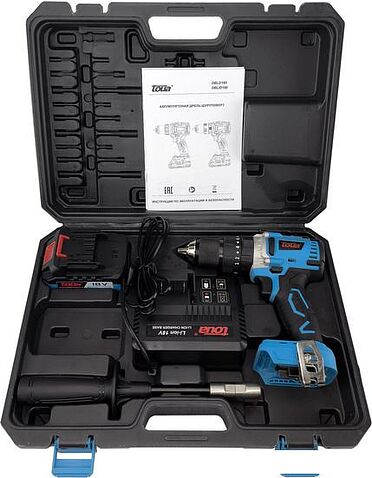 Ударная дрель-шуруповерт Toua DBLID180-1 (с 1-м АКБ, кейс)