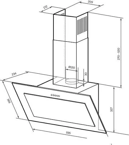 Кухонная вытяжка LEX Mio G 600 (слоновая кость)
