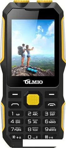 Кнопочный телефон Olmio X02 (черный/желтый)