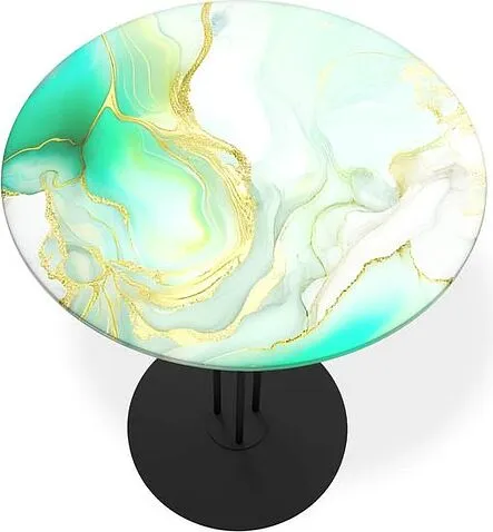 Журнальный столик Sheffilton SHT-CT55/H43 (лазурно голубой/черный муар)