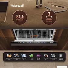 Встраиваемая посудомоечная машина Weissgauff BDW 6138 Touch Inverter Autoopen Timer Floor