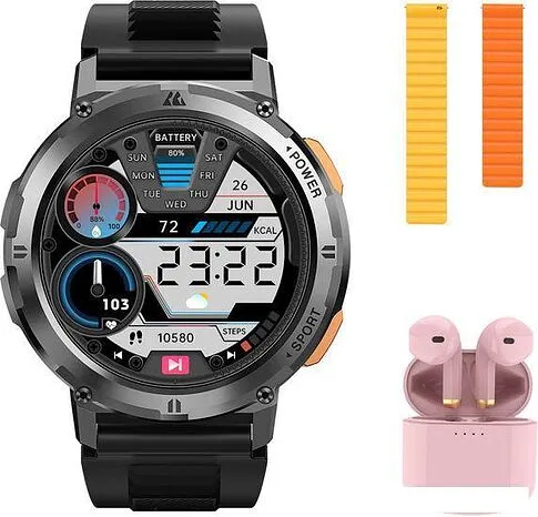 Умные часы Kospet Tank T2 (серебристый, с силиконовым ремешком)