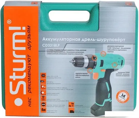 Дрель-шуруповерт Sturm CD3318LP