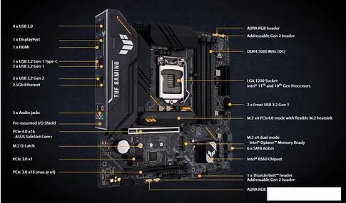 Материнская плата ASUS TUF Gaming B560M-Plus