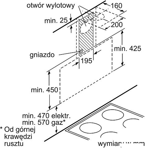 Кухонная вытяжка Bosch Serie 2 DWK095G60