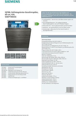 Встраиваемая посудомоечная машина Siemens iQ300 SX63HX60CE