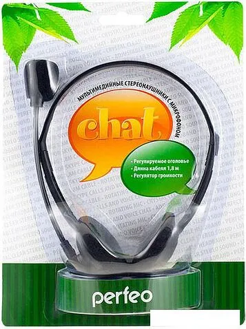 Наушники с микрофоном Perfeo Chat [PF-CHAT-BLK/SIL]