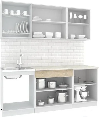 Кухня Кортекс-мебель Корнелия Экстра 2.0м (дуб сонома/венге/марсель)