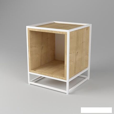 Тумба Дабер 001 ТП1.0.1.14 (белый/дуб гамильтон натуральный)