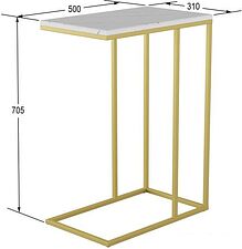 Приставной столик Калифорния мебель Агами Голд (белый мрамор)