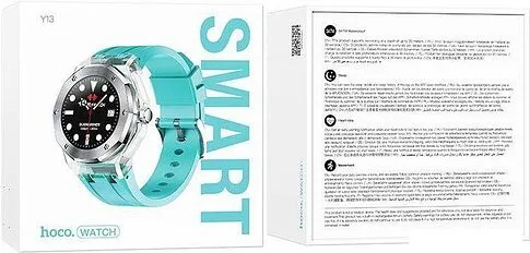 Умные часы Hoco Y13 (серебристый/бирюзовый)