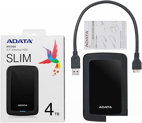 Внешний жесткий диск A-Data HV300 AHV300-4TU31-CBK 4TB (черный)
