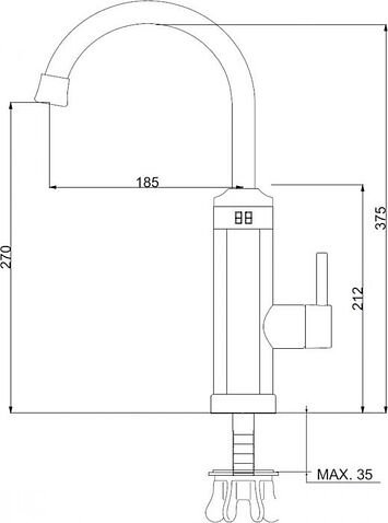 Проточный электрический водонагреватель-кран РМС ЭЛ04