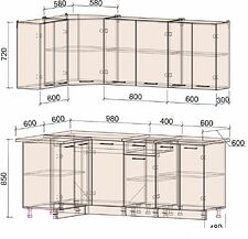Готовая кухня Интерлиния Мила Лайт 1.2x2.0 (дуб золотой-бетон-дуб бунратти) Готовая кухня Интерлиния Мила Лайт 1.2x2.0 (дуб золотой-бетон-дуб бунратти)