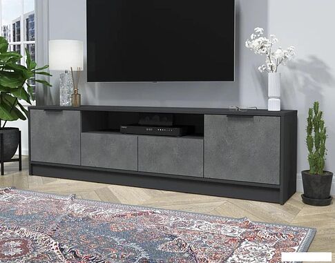 Тумба Интерлиния ТВ Концепт КТ-ТВ4-50 (бетон портленд/антрацит)