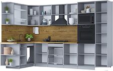 Готовая кухня Интерлиния Мила Шато 1.68x3.2 ВТ левая (белый/мята/бискайская сосна) Готовая кухня Интерлиния Мила Шато 1.68x3.2 ВТ левая (белый/мята/бискайская сосна)