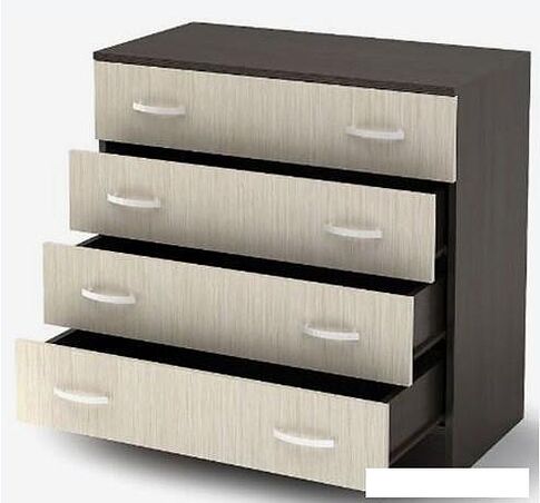 Комод Стендмебель Бася КМ-554-М 4 ящика (дуб белфорт-венге)