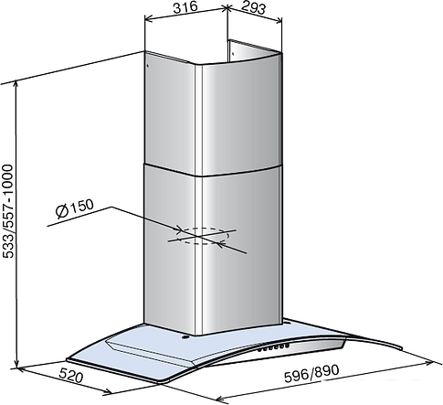 Кухонная вытяжка Elikor Аметист S4 60П-700-Э4Д (черный)