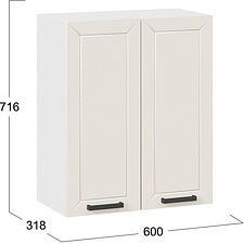 Шкаф навесной Трия Лорас 1В6 (белый/холст брюле)