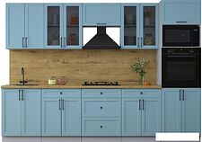 Готовая кухня Интерлиния Тренд 3.0В (океан/океан/дуб бунратти)