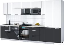 Готовая кухня Интерлиния Мила Gloss 3.5-ПМ2 (пепел/белый/опал светлый) Готовая кухня Интерлиния Мила Gloss 3.5-ПМ2 (пепел/белый/опал светлый)