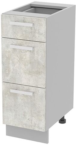 Шкаф напольный Интерлиния Компо НШ30рш3 1м+2б (белый платинум)