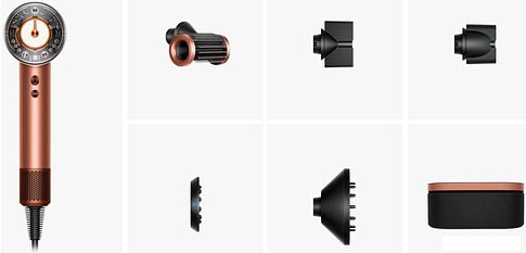 Фен Dyson HD16 Supersonic Nural Straight+Wavy (с переходником на евровилку, янтарный шелк)