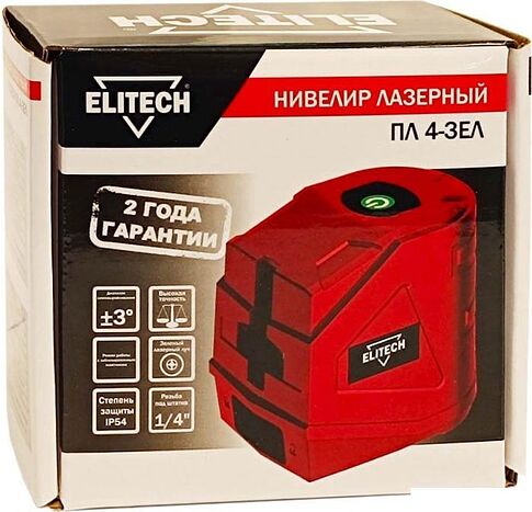 Лазерный нивелир ELITECH ПЛ 4-ЗЕЛ 204853