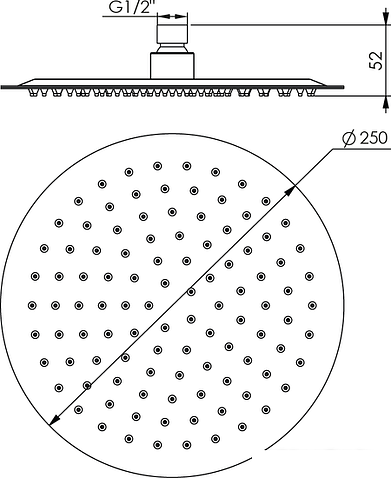 Верхний душ Rubineta Olo 622079
