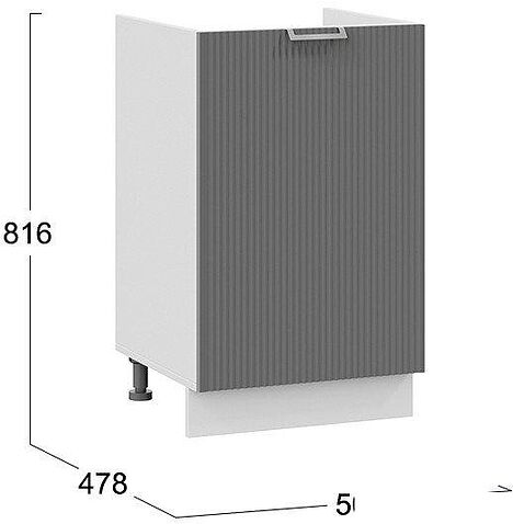 Шкаф напольный Трия Кимберли 1Н5М (белый/титан)