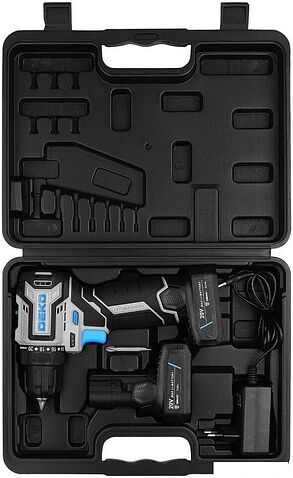 Дрель-шуруповерт Deko Sharker 20V PRO 084-1035 (с 2-мя АКБ, кейс)
