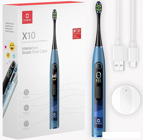 Электрическая зубная щетка Oclean X10 Smart Electric Toothbrush (синий)