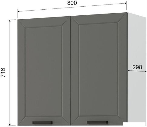 Шкаф навесной Mio Tesoro Альфа ШВ 800 (белый/холст вулкан)