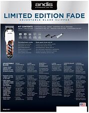 Машинка для стрижки волос Andis Fade Limited Edition Barber Pole Adjustable Blade Clipper US-1