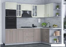 Готовая кухня Интерлиния Мила Шато 1.68x2.6 ВТ правая (белый/луна/серый каспий)