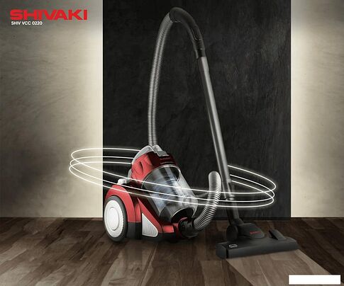 Пылесос Shivaki VCC0220 (с контейнером, винный)
