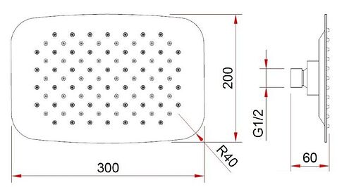 Верхний душ Berges Wasserhaus Ventas O 074006