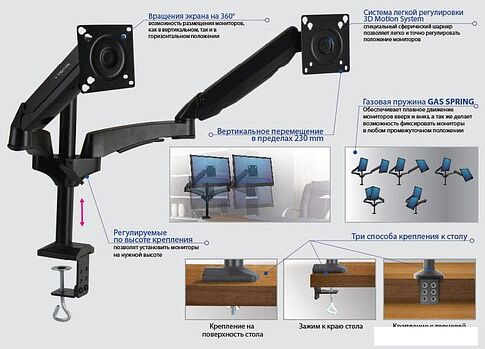Кронштейн Kromax OFFICE-12 (черный)