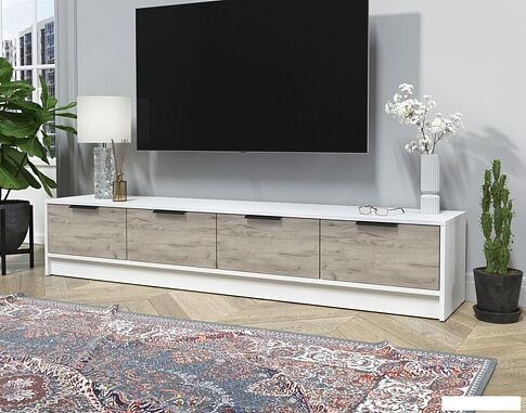 Тумба Интерлиния ТВ Концепт КТ-ТВ4-35 (дуб серый/белый платинум)