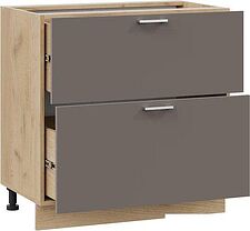 Шкаф напольный Трия Габриэлла 1Н8Я2 с двумя ящиками (дуб крафт золотой/муссон)