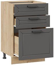 Шкаф напольный Трия Лорас 1Н5Я3 (дуб крафт золотой/холст вулкан)