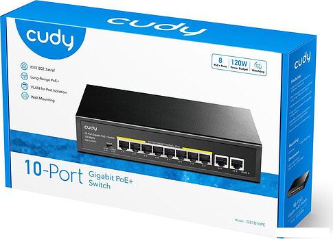 Неуправляемый коммутатор Cudy GS1010PE 1.0