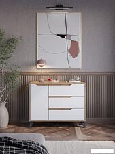 Тумба ЭлиГард Eyva 1D3S (дуб вотан/белый)