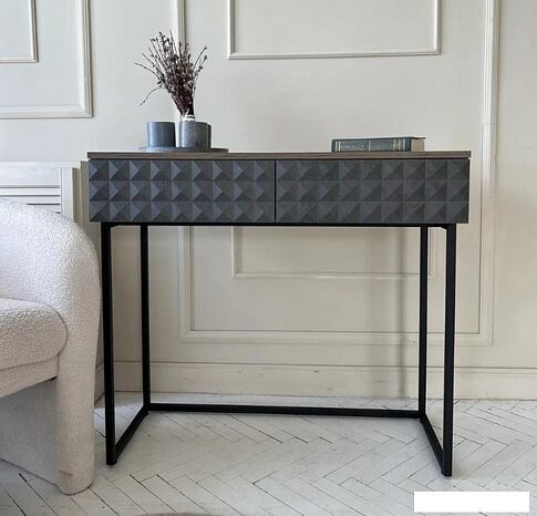 Консольный стол Shtabe Simple 7011 эко (графит/дуб веллингтон/черный)