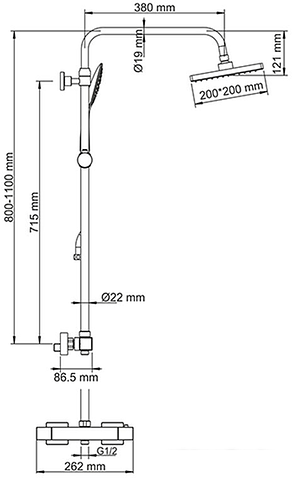Душевая система Wasserkraft Thermo A15502