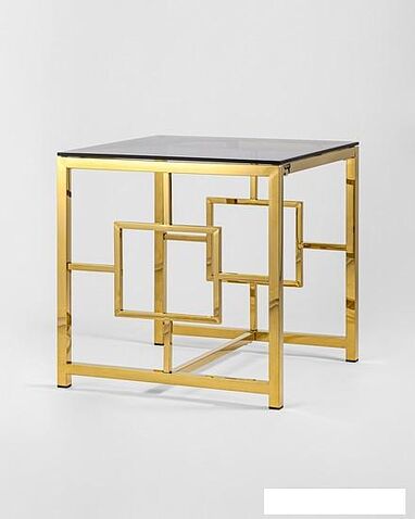 Журнальный столик Stool Group Бруклин 55x55 EET-013 (стекло smoke/сталь золото)